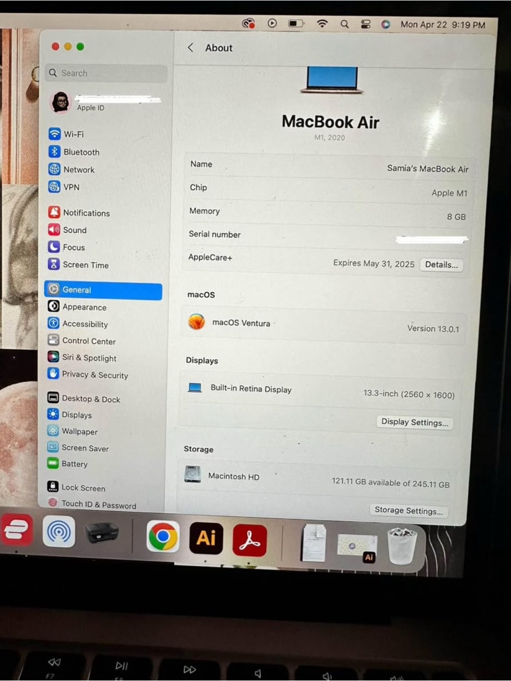 Apple MacBook Air M1 2020 - Gold Like New - Picture 5 of 7